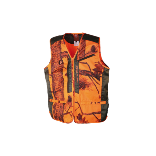 Gilet De Chasse Anti-Ronce Camo Orange Somlys 251